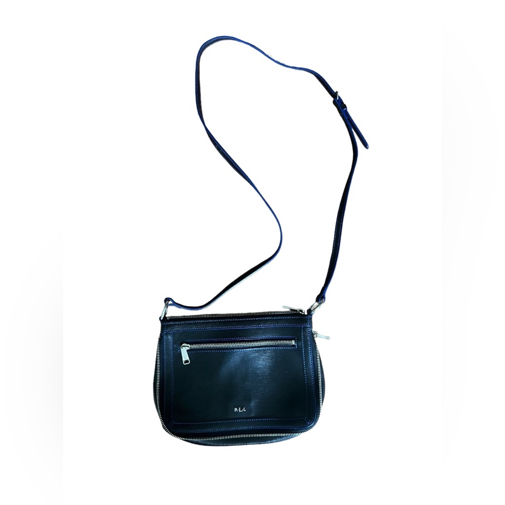 Lauren Ralph Lauren crossbody zipper bag black and blue